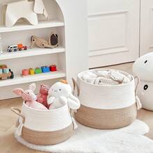 1 Stück Boho gewebter Kasten mit Quasten-Griffen, Spielzeug Aufbewahrungsbox, Aufbewahrungskorb für Kleinigkeiten, Spielzeug, Kleidung, platzsparender Aufbewahrungsorganisator für Küche, Schlafzimmer, Büro, Schreibtisch, Kommode, ästhetische Raumdekoration, Landhausstil Dekoration - Farbblockierung – Weiß + Khaki - Übersicht 4