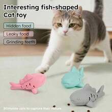 Silicone Fish Shaped Slow Feeder Puzzle Toy, Trains Pet Biting Strength, Funny Cat/Dog Toy IUCH - Grey - View 4