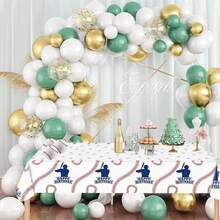 Juego de 2 manteles de fútbol de plástico, 54 x 108 pulgadas, decoración de fiesta de fútbol, mantel desechable rectangular, para artículos de fiesta de fútbol y cumpleaños (occer) - gorra de béisbol - Ver 8