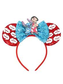 Disney 迪士尼可爱史迪奇和女孩蝴蝶结发箍，米奇耳朵造型蝴蝶结发箍——闪亮派对必备单品，也是主题公园游玩的完美配饰。非常适合学校派对、化装舞会、角色扮演和主题公园游玩，也是情侣、公主角色扮演、生日庆祝和圣诞派对的绝佳礼物。（发饰、发圈、发箍、女士发箍） - 彩色 - 查看 7