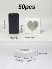 5/10/30/50pcs White Heart-Shaped Gift Boxes With Window, Small Size Gift Boxes, Transparent Window, Suitable For Jewelry, Soap, Candy, Handmade Items Packaging, Decorative Flat Bulk Boxes, Great For Gifts, Crafts, Weddings, Bridal Showers, Bachelorette Parties, Graduations, Birthdays, Mother's Day, Valentine's Day, Multiple Sizes Available - White Heart Shape - View 23