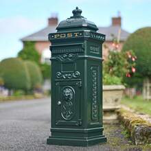 Deluxe Green Camden Free Standing Post Box With  Lettering - C - View 3
