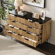 Modern Sideboards, Display Cabinets, Storage Cabinets, Chest Of Drawers, Suitable For Living Room/Dining Room/Hallway, 120 X 39.5 X 80 Cm (Width/Height/Depth) - Natural Color - View 3