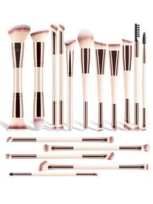 16件套多功能眼部化妆刷套装，包括眼影刷、眉刷、晕染刷、鼻影刷等，化妆工具 - 彩色 - 查看 14