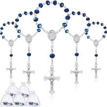 30pcs Baptism Gift Rosary Set Includes 30 Mini Rosary Beads, 30 Organza Bags For Baby Shower, Wedding, Baptism, First Communion, Easter Gift (Pink) - A - View 25