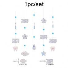 My First Tooth Party Children's Party Backdrop Wall Decor Set, Tooth Photo Props, Commemorative Banner & Flag - Multicolor - View 5