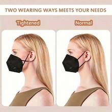 50pcs, Boxed, Individually Packaged, Used In All Seasons, Folding KN95 Mask, Easy To Carry, 5-Layer KN95 Mask, 98% Protective Efficiency, Black And White, Disposable Protective Mask, Suitable For Daily Travel, Parties, Family Dinners, Companies. - 50pcs - View 9
