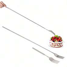 Rust-Proof Adjustable Length Fork, Versatile For Pasta, BBQ & Hot Pot, Essential For Independence Day Grill Parties - 銀色 - 查看 1