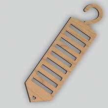 Wooden Tie Organizer Rack, Creative "BEST DAD" Shaped Tie Display Holder, Father's Day Gift For Men - Camel - View 5