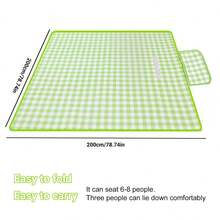 1Pc Waterproof Sandproof Beach Picnic Blanket, Extra Large Foldable Camping Mat, Moisture-Proof Tent Ground Mat For Outdoor Camping Beach Sunbathing, Camping Outdoor Essentials - Green - View 3