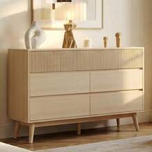 VOWNER Dresser For Bedroom With Drawers,8 Drawer Dresser With Metal Handle Design,Chest Of Drawers & Storage Organizer Chest For Bedroom,Living Room Hallway,Natural Oak - 米色 - 查看 12