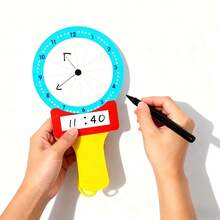 Quixorblex 1 pieza Pizarra blanca reutilizable con forma de reloj de mano - Herramienta de enseñanza reutilizable para la conciencia del tiempo, ayuda de aprendizaje de matemáticas, accesorio de aula Montessori, gadget interactivo para la primera infancia, esencial creativo de vuelta a la escuela para maestros, accesorio de aprendizaje para el hogar y la escuela infantil - Multicolor - Ver 11