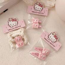SANRIO 12个/6个三丽鸥Hello Kitty可爱树脂塑料卡通发夹套装，彩色混合公主风发饰，可爱卡通主题发夹 - KT - 查看 4