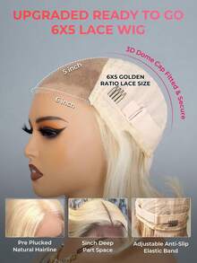 Tinashe Tóc giả bob thẳng highlight vàng bạch kim, kiểu dáng Wear&Go, khóa ren 6x5, tóc thật 180%, trang phục Halloween cho nữ, móng tay Halloween, Plancha Para Cabello, trang điểm Halloween, cosplay, tóc tiên, tóc cưới, nàng tiên cá, tóc giả đen, phụ kiện tóc. - S16/613 - Xem 9
