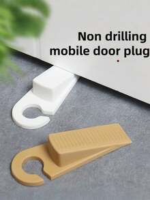 1Pc No Drill Door Stopper Set, Top Mount Tool-Free Self Adhesive Door Stop, Anti-Collision Silent Door Buffer Wall Protector, Punch-Free Heavy Duty Door Bumper Stopper For Home Kitchen Living Room Hotel Household Hardware ﻿ - Multicolor - View 8