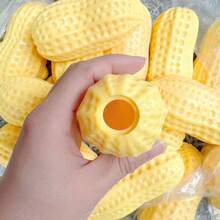 Juguete antiestrés grande y suave con pinza de maní, bola hueca de TPR de rebote lento, juguete de fidget realista de queso - Multicolor - Ver 5