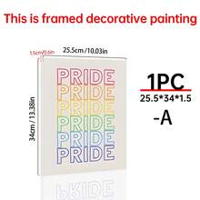 1/8 件装 LGBTQ+骄傲月帆布墙画，“没有仇恨，只有爱”。这是一个空间。采用包容平等的印刷材料，适合房间美化，可选配画框，酷儿联盟家居装饰，房间装饰产品，非常适合客厅、卧室、办公室、酒吧、大学宿舍等场所。 - 多色 - 查看 23