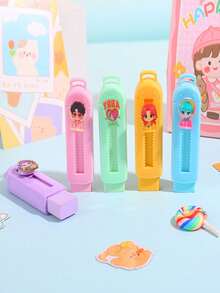 Hasbro 4片/套 卡通韩流女巫组合橡皮擦，创意文具，低粉尘易擦橡皮贴纸，办公学习用品/文具收纳/返校必备 - 套裝 - 查看 1