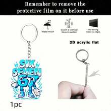 10pcs Letter Shaped Acrylic Keychains, 67 Pattern, Men's 2D Flat Design, Practical & Fashionable Key Chains, Suitable For Gifts And Decoration, Can Be Used For Backpacks, Wallets, Car Keys, 2D Flat Style - Blue - View 6