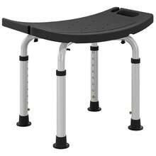 HOMCOM Taburete de Ducha Silla Ducha Personas Mayores con Altura Regulable Taburete Baño de Aluminio Antideslizante Carga 135 kg para Ancianos y Discapacitados Negro - Negro - Ver 2