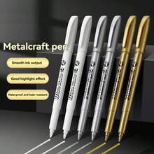 Bộ 3 bút dạ kim loại màu trắng, vàng, bạc, chống thấm nước, mực in vĩnh cửu, thích hợp dùng cho cốc đá, gốm sứ, thủy tinh, đồ dùng vẽ tranh DIY. - Bộ - Xem 7