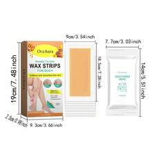 OceAura Hair Removal Wax Strips Professional Painless Fast Hair Removal Wax Strips No Residue Inhibit Hair Growth For Underarms Legs And Arms 20 Wax Strips +10 Wipes Summer - dải - Xem 2