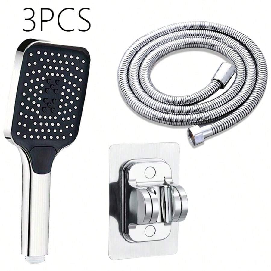 Bộ vòi sen cầm tay cải tiến với 3 chế độ phun, dây dẫn bằng thép không gỉ dài 1.5M và giá treo tường điều chỉnh được, bộ vòi sen áp lực cao dành cho phòng tắm gia đình, phòng tắm vòi sen hoặc cải tạo không gian nhỏ. - Nhiều màu - Xem 1