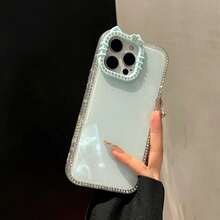 INS Korean Candy Color 3D Ears Phone 17 16 15 14 13 12 Pro Plus Anti-Fall Protective Cover - Blue - View 2