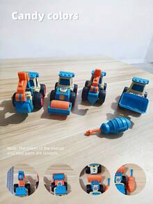 Juego de vehículos de ingeniería para ensamblar y desarmar para niños, rompecabezas de atornillado y ensamblaje de modelos de vehículos de simulación de ingeniería, adecuado para niños y niñas de 3 a 12 años, regalo creativo y de cumpleaños (estilo de accesorios aleatorio) - Multicolor - Ver 13