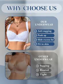 mimilemon 2pcs Lace Non-Wired Bra Set - Wide Strap, Push-Up, Comfortable Support, Daily Confident Fashion Wear - Multicolor - View 9