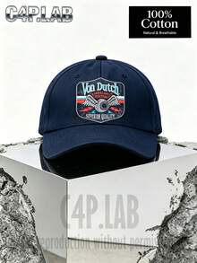 1 gorra, gorra de algodón vintage con el logo de VonDutch estampado, banda interior suave y elegante de estilo vintage, tamaño ajustable, gorra de béisbol multifuncional y ligera, con protección solar y protección UV UPF 50, adecuada para deportes al aire libre. - A - Ver 3