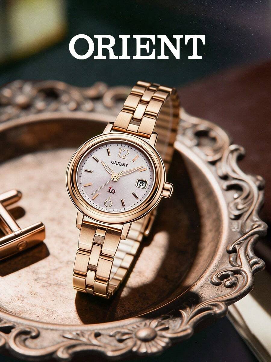 Orient 女士玫瑰金不锈钢石英表,带日期显示,简约复古风格,优雅经典,适合办公、通勤、正式场合、日常购物、时尚生日、周年纪念日等各种场合,是送给女友或母亲的理想礼物。 - 玫瑰金 - 查看 1