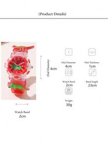 Cute Silicone Strap Dinosaur Pattern LED Light Quartz Cartoon Children Watch - Red - View 5