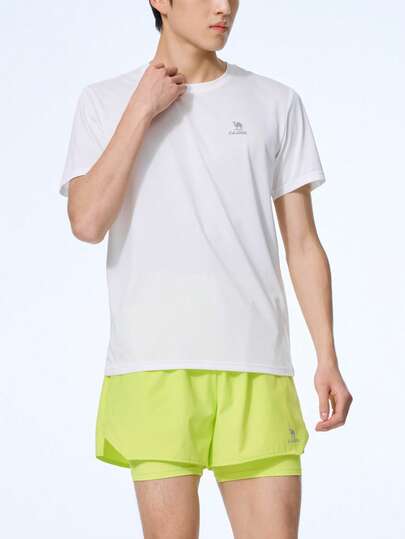 CAMEL CROWN Men's Outdoor Quick-Drying T-Shirt, Summer Thin, Breathable, Moisture-Wicking, Cooling, Sun Protection, Crew Neck Short-Sleeved T-Shirt