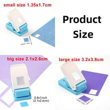 Mini Size Hole Punch, 0.6x0.5 Inch Small Stamp Hole Puncher, Portable Manual Punching Machine, Hole Punch Suitable For Scrapbooking DIY Crafts - A - View 14