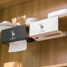 豪华面巾纸盒，壁挂式浴室厨房卫生间悬挂式透明纸巾盒 - 彩色 - 查看 1