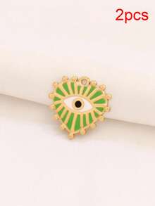 2pcs Stainless Stainless Steel Enamel Heart Charms Findings Evil Eye Pendant For DIY Jewelry Making Supplies Accessories - Pendants - View 10