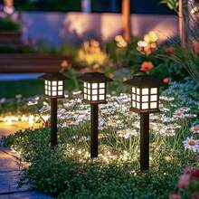 1/4/8PCS White Light Outdoor Solar Path Lights With Light Sensor, Outdoor Garden Decorative Ground Stake Lights, Outdoor Estate Decorative LED Atmosphere Lights, Portable Detachable Outdoor Camping Ground Stake Lights - Streetlights In the House - View 5