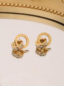 Luxury European And American Fashion Roman Numeral Necklace, Elegant And High-End Design For Women - Roman Earrings - View 7