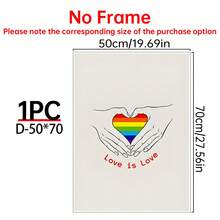 1/8 件装 LGBTQ+骄傲月帆布墙画，“没有仇恨，只有爱”。这是一个空间。采用包容平等的印刷材料，适合房间美化，可选配画框，酷儿联盟家居装饰，房间装饰产品，非常适合客厅、卧室、办公室、酒吧、大学宿舍等场所。 - 多色 - 查看 53
