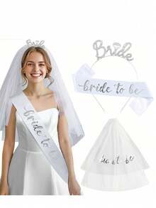 New Bachelorette Party Bridal Veil Headband, Essential Bridal Shoulder Decor Hat For Wedding - Multicolor - View 1