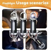 3-In-1 Rechargeable Emergency Power Bank Keychain Flashlight, Red/Blue Flashing, 500mAh USB-C Charging, Portable Emergency Light, IP65 Waterproof - Keychain Flashlight - View 7