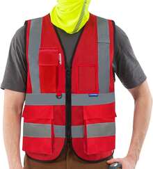 Pink Reflective Safety Vest For Women, Working Safety Gear With Strips, High Visibility Work Vest For Construction, Medium - Red Mesh - View 12