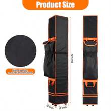 10x10x62in Canopy Bag Replacement 800D Waterproof Oxford Carrying Bag For 10x10 Pop Up Tent With Roller Wheels/Handle/Buckle Strap/Pocket For Easy Carrying Black - 10x10x66in - View 2