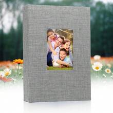 Album ảnh 4x6, bìa vải lanh tự thiết kế, dạng sách trượt, chứa được 300 ảnh 4x6, lý tưởng cho ảnh gia đình, ảnh cưới, ảnh em bé và ảnh kỳ nghỉ. - Nhiều màu - Xem 16