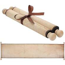 1 Roll 9 X 72 Inch Blank Paper Scroll With Wood Rod Vintage Style Scroll Paper For Writing Drawing Calligraphy Wedding Vows Invitations Renaissance Event Decor - Default - View 1
