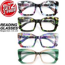 4pcs Large Frame Cat Eye Reading Glasses, Leopard Print Design, With Comfortable Spring Hinges, Suitable For Men And Women Daily Wear - White - View 2