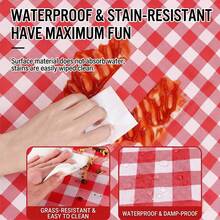 1Pc Waterproof Sandproof Beach Picnic Blanket, Extra Large Foldable Camping Mat, Moisture-Proof Tent Ground Mat For Outdoor Camping Beach Sunbathing, Camping Outdoor Essentials - Red - View 4