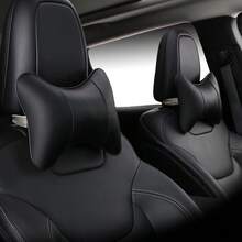 1pc/2pcs Car Neck Pillow, PU Leather Headrest Relieves Neck Pain, Filled Fiber Universal Car Specific Pillow - A - View 4