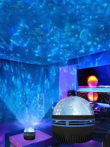 Creative USB Powered Wave Projection Lamp - Multifunctional RGB Lighting For Living Room, Bedroom Etc. - Ideal Holiday, Birthday Or Christmas Gift - No Batteries Required, Decorative Night Light, Suitable For Living Room, Dining Room, Game Room, Room Decor, Date, Holiday, Birthday, Party Decor, Creating Romantic And Dreamy Atmosphere - Wave Projector - View 10
